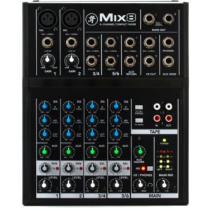 Mackie MIX8 Mezcladora Analógica de 8 Canales para Home Studio y Eventos
