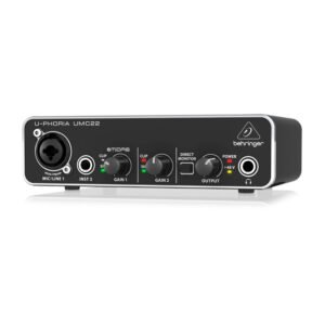 Behringer UMC22 Interfaz de Audio USB 2x2 con Preamp MIDAS