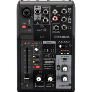 YAMAHA AG03MK2 Mixer USB de Streaming 3 Canales con DSP para Podcast y Gaming Profesional