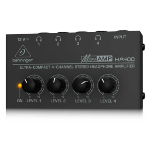 Behringer HA400B Amplificador de Audífonos 4 Canales Compacto para Estudio