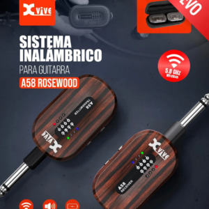 Xvive A58 Rosewood Sistema Inalámbrico Digital 5.8 GHz para Guitarra y Bajo Edición Rosewood