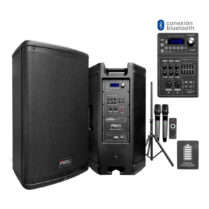 MRS MRS-4615BAT Parlante Activo Portátil de 15 Pulgadas con Batería y Bluetooth