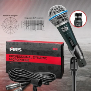 MRS MRS-858 Micrófono Vocal Dinámico Cardioide de Mano Profesional